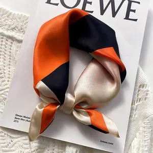 Bufanda de seda con estampado de Letras H, pañuelo cuadrado de seda de 53x53cm, pañuelo pequeño de diseñador para la cabeza, nuevo estilo
