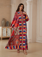 Robe Abaya Longue en Polyester de Haute Qualité pour Femme, Style Élégant et Personnalisé, Nouveau Modèle Anti-Plis, Séchage Rapide, Coupe Ample pour Musulmanes