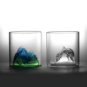 Mil millas de ríos <span class=keywords><strong>y</strong></span> montañas taza de vidrio transparente taza de <span class=keywords><strong>café</strong></span> de borosilicato soplado a mano - Product Image 2