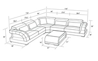 Ensemble de canapé sectionnel en cuir moderne en forme de L de haute qualité en cuir véritable pour meubles de salon à la maison