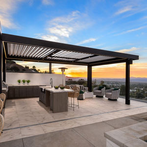 Auvents motorisés <span class=keywords><strong>de</strong></span> 2 à 20% <span class=keywords><strong>de</strong></span> réduction, structure <span class=keywords><strong>de</strong></span> tonnelle imperméable pour véranda, belvédère pour l'extérieur, toit pergola à ouverture électrique - Product Image 1