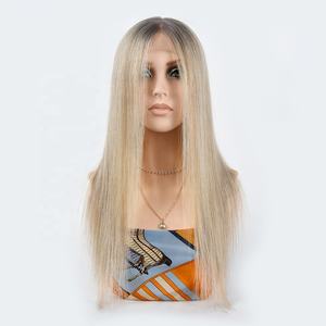 Peluca de Cabello Humano con Frente de Encaje sin Pegamento 13x4 HD, Lacia, Rubio Ceniza Ombre, Alta Densidad - Product Image 1