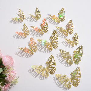 Venta al por Mayor de 12 Piezas/Juego de Adhesivos de Pared 3D Rojos y Azules para Decoración de Bodas, Decoración del Hogar, Decoración de la Sala de Estar, Adhesivos de Mariposas - Product Image 6