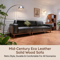 Sofá Cuadrado de Cuero Ecológico de Estilo Moderno, con Estructura de Madera Vintage, Tapizado, para Uso en Hoteles y Gimnasios