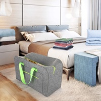 Sac de rangement de voyage pliable en feutre de grande capacité pour couvertures, oreillers, couettes encombrantes ou vêtements de saison