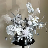 Silberne Künstliche Eukalyptus-Blumen Weihnachts- und Hochzeitszeremonie Hallendekoration DIY Handgemachte Blumen aus Kunststoff