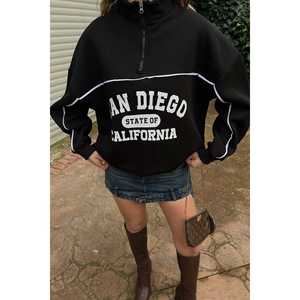 Sweat-shirt et sweat à capuche noir pour femme avec imprimé San Diego - Product Image 6