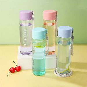 ขวดน้ำพลาสติกใสทรงกลมขนาดใหญ่พกพาสะดวกพร้อมสายคล้อง - Product Image 6