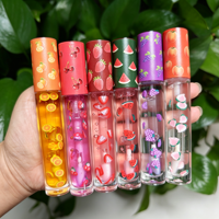 Gloss à lèvres liquide minéral scintillant aux fruits, 6 couleurs, transparent, hydratant, avec breloques fruitées 3D mignonnes, effet repulpant