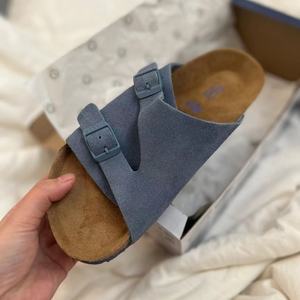 Haute qualité pour Boston <span class=keywords><strong>sabots</strong></span> en daim classiques pour femmes Birkenstocks Logo personnalisé impression pied en liège fermé anti-glissant pour l'été - Product Image 1