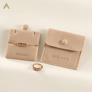 Auralux Custom Logo Bedrukt Microfiber Cadeau Ketting Sieraden Verpakking Zakje