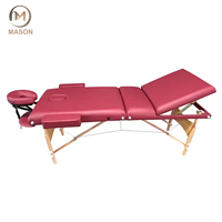 Table de massage portable pliable à 3 sections de qualité commerciale, design moderne, cuir PU, cadre en bois massif, haute densité