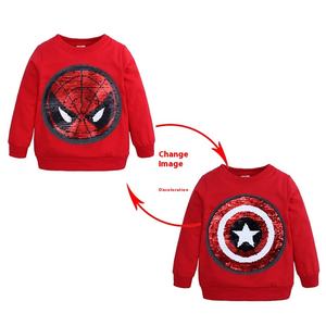 <span class=keywords><strong>T</strong></span>-<span class=keywords><strong>shirt</strong></span> à manches longues réversible à paillettes pour enfants Tales pour garçons Top décontracté à col rond avec motif de dessin animé Sweat-<span class=keywords><strong>shirt</strong></span> pour enfants - Product Image 4