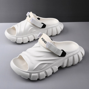 Sandales plateforme pour hommes, blanches, en EVA, à enfiler, pour l'extérieur, été, respirantes, antidérapantes, tongs - Product Image 4