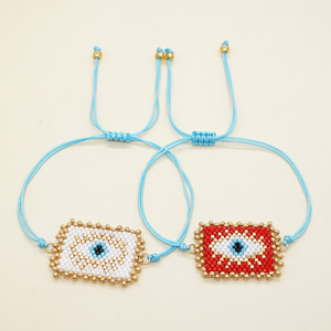 Go2boho nuovo nella moda Miyuki braccialetti con ciondoli fatti a mano con perline da donna occhi malvagi Hamsa Fatima mano amore cuore modello Boho gioielli - Product Image 3