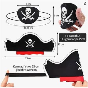 Ensemble Chapeau de <span class=keywords><strong>Pirate</strong></span> Portable OEM ODM, Masque pour les Yeux en Feutre et Cadeaux de Fête pour les Thèmes <span class=keywords><strong>Pirate</strong></span> et Halloween - Product Image 2