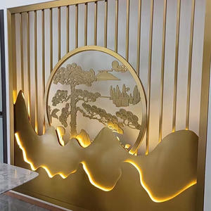 Otel lobisinde yeni Art Deco tasarım paslanmaz çelik dekoratif duvar arka plan - Product Image 6