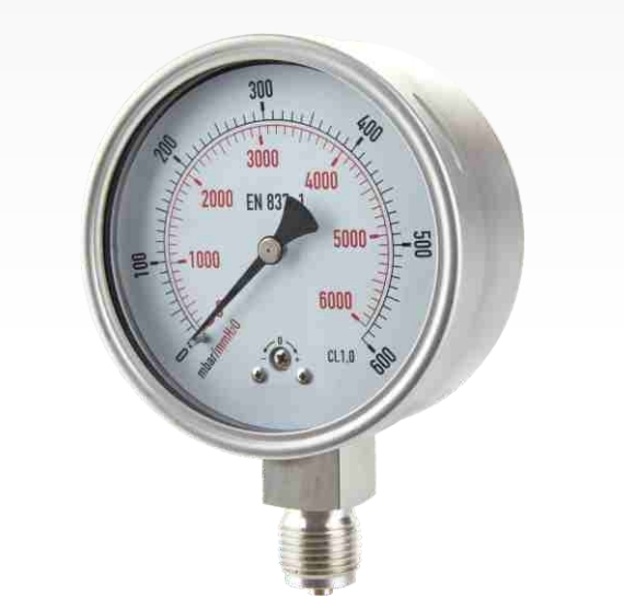 63mm 100mm Full Stainless Steel Bourdon Tube Capsule Manometer Dry Vacuum Pressure Gauge