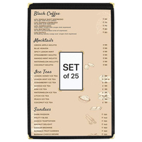 Ensemble de 25 Porte-Menus de Restaurant Individuels en PVC avec Reliure à Double Couture et Coins de Protection