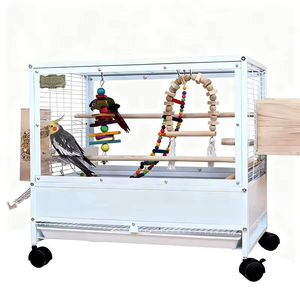 Şeffaf akrilik kafes büyük papağan kafes atiatiel kaplan özel büyük sıçrama lüks Villa yatay tel - Product Image 1