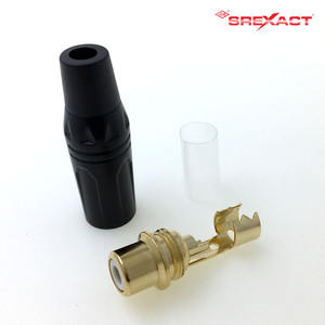 Conectores hembra RCA de audio profesional Contacto de cobre chapado en oro Bota negra nominal 30A - Product Image 3