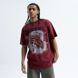 Camiseta de Hombre Estampada al por Mayor con Logotipo Personalizado, Impresión Digital 3D, Tejido Grueso de 220g, 100% Algodón Transpirable - Product Image 2