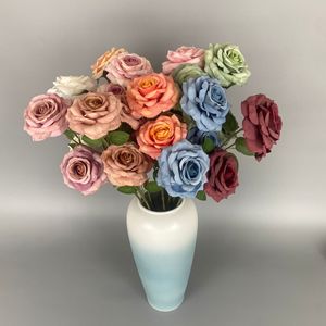 Fabric Diamond Rose Artificial <b>Flowers</b> Single Branch High Simulation <b>Silk</b> <b>Flower</b> Wedding Home Decor Outdoor Props - Product Image 1