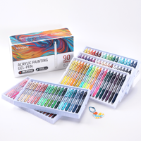 Lot de 54 marqueurs acryliques rétractables professionnels de 0,7 mm à pointe en bois, pour journalisation et peinture sur roche DIY