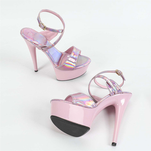 Sandales à talons hauts tendance pour femme, collection été 2025, imperméables, à semelle épaisse, noires et rouges, rehaussantes, pour soirées et scènes - Product Image 5