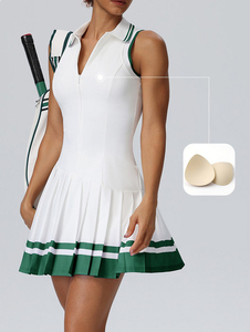 Jupe de <span class=keywords><strong>tennis</strong></span> pour <span class=keywords><strong>femme</strong></span>, style nouveau, vêtements de golf sportifs et respirants, avec fermetures éclair et couleurs contrastées - Product Image 3