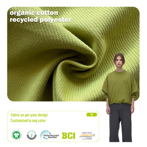 Tissu sergé double face en coton biologique et polyester recyclé, écologique, durable, pour bébés et enfants, 180 g/m² - Product Image 1