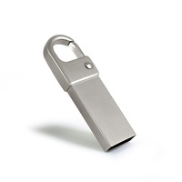 Clé USB en métal avec fermeture auto-agrippante, USB 2.0, logo gravé au laser, cadeaux promotionnels d'entreprise, compatible avec les smartphones montés sur voiture