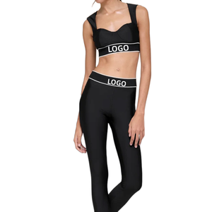 Conjunto de Yoga al por Mayor de la Misma Marca con Logotipo Frontal para Mujer, Leggings Deportivos de Cintura Alta AIL para Entrenamiento, Pilates y Gimnasio, Nuevo Diseño de 2 Piezas - Product Image 1