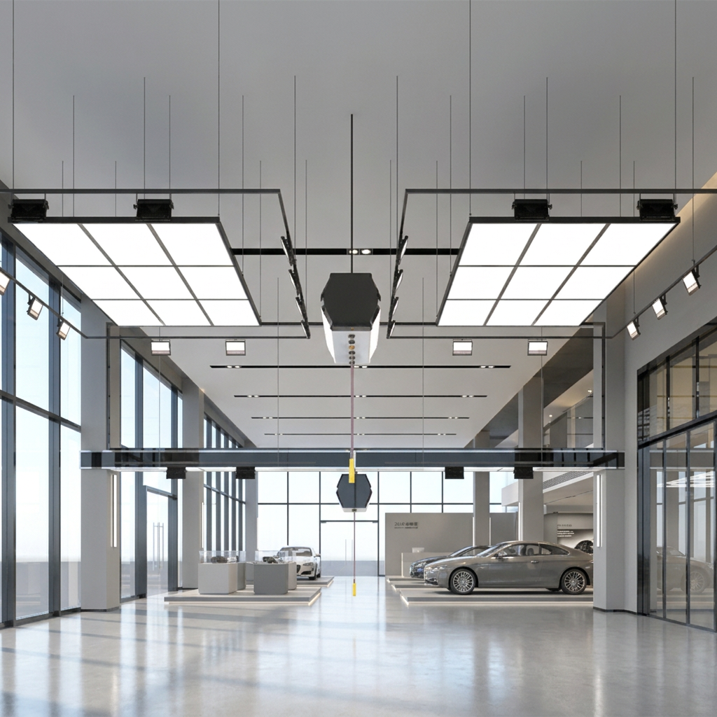Professional Detailing Workshop LED Light Panel Landscape Suspended Mount 180W High Power Factor