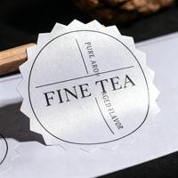 Etiquetas Autoadhesivas de Papel Perlado de Lujo, Logotipo Personalizado, Papel Dorado en Relieve, Etiquetas Impermeables para Vino, Té y Regalos