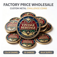 Fournitures pour la numismatique : Pièce de monnaie commémorative de défi en métal ancien et économique, personnalisée, prix d'usine, vente en gros