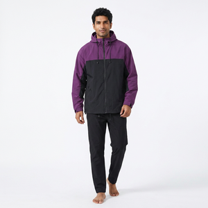 Wholesale New Design Light <b>Weight</b> Windbreaker Sportswear Zipper <b>Stand</b> Collar Hooded Waterproof Breathable Sport Jacket for Men - Product Image 1