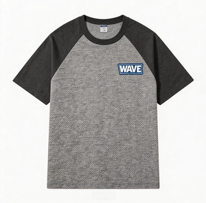 Chemise à manches courtes pour homme, col rond, en coton pur 200g, avec logo personnalisé et blocs de couleur sur les épaules - Product Image 4