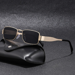 High Quality Green Square Metal Fashion UV400 Protection Comfortable Full Rim Gradient Unisex <b>Sunglasses</b> Wholesale - Product Image 2