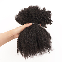 Vente en Gros de Mèches Pour Tresses Afro Kinky en Cheveux Humains, Volume 30 1B 30 Micro Torsades en Cheveux Humains