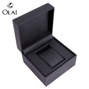 Boîte à <span class=keywords><strong>montre</strong></span> rectangulaire pour <span class=keywords><strong>homme</strong></span> avec logo personnalisé, noire, faite à la main, avec étui de rangement en <span class=keywords><strong>cuir</strong></span> PU tactile - Product Image 2