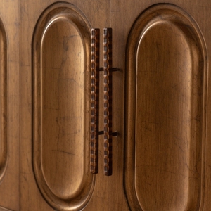 4-Door Modern Sideboard <b>Buffet</b> Cabinet-Solid Wood & MDF Arched Door Storage Console <b>Table</b> for Living Room/Hotel/Apartment - Product Image 5