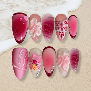 <strong>French</strong> Style ABS Press on Nails Finger Application Artificial Fingernails Glue <strong>Manicure</strong> <strong>Set</strong> 24pcs Pre-designed Nail Supplies - Product Image 5