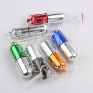 Outdoor Waterproof Aluminum Metal Box Holder <b>Mini</b> Small Medicine <b>Bottle</b> Aluminum Pill Box with Keychain - Product Image 4