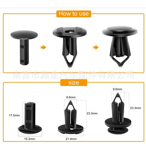Winning Journey Car <b>Bumper</b> Fastener Rivet <b>Clips</b> 100pcs Nylon With Tool For GM Ford - Product Image 5