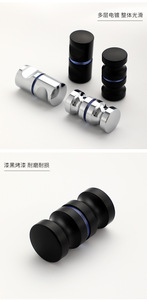 Aluminum Alloy Shower Room Glass Door Handle Kitchen Sliding Door Display Cabinet Cylindrical Single-Hole <b>Black</b> Bathroom Door - Product Image 5
