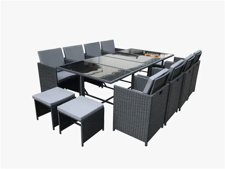 Muebles de jardín, juego de cubo de ratán para exteriores, juegos de mesa de muebles de Patio de mimbre para comedor