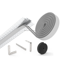Profilé en aluminium encastré pour éclairage LED encastré dans le plâtre sans cadre de 12,5 mm pour éclairage d'ambiance de plafond