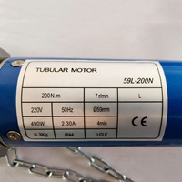 Moteur tubulaire 200 N.m, 220 V/50 Hz, 59 mm, à commande manuelle par chaîne, pour volet roulant motorisé industriel, directement de l'usine