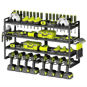8 Drill Holder Wall Mount,4 Layer Heavy Duty Metal Power Tool Storage Rack,Garage Tool Organizer and Storage